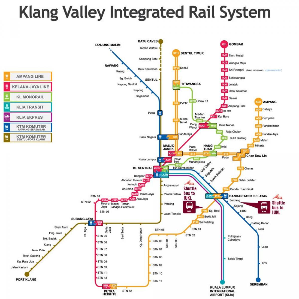 КЛ интегрирани железопътни картата