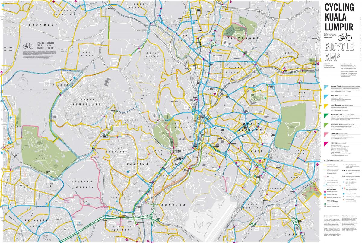Карта на велосипедните Куала Лумпур велосипеди