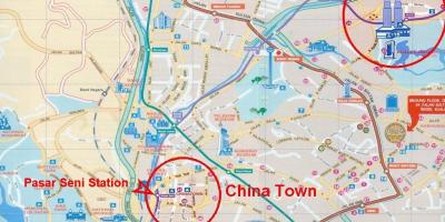 Китайския квартал на Куала Лумпур картата