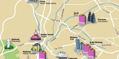 Туристически забележителности на Куала Лумпур картата