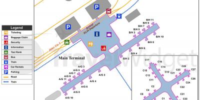 Основното летище на Куала Лумпур, терминал карта
