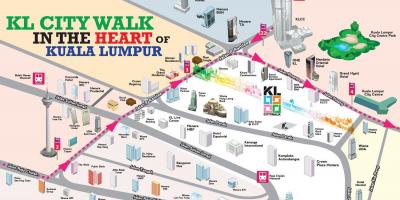 Куала Лумпур пешеходна обиколка на картата