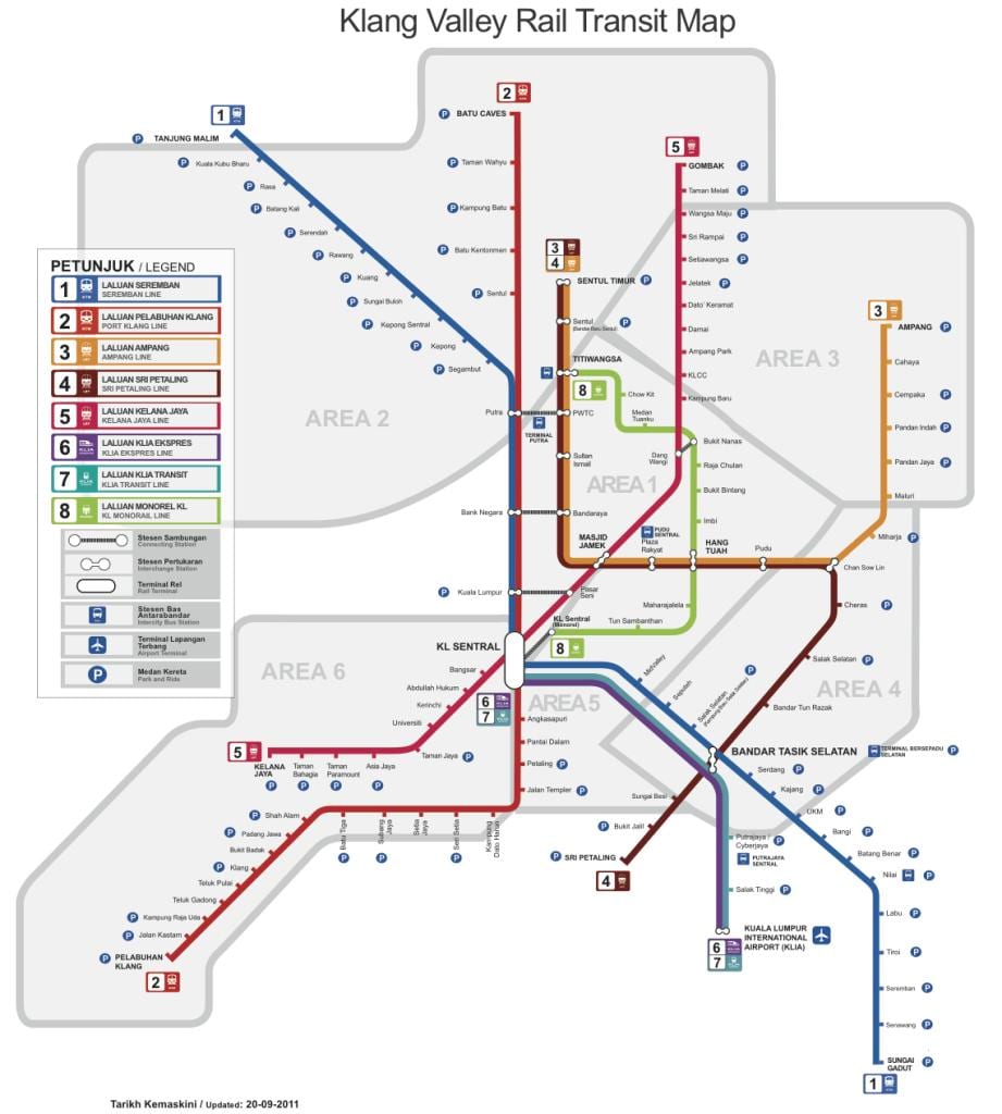 rapidkl ЛРТ маршрут на картата