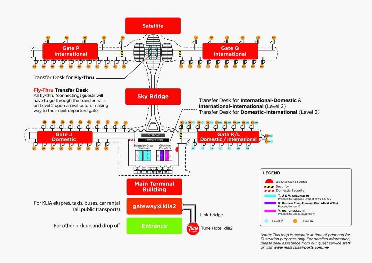 карта на летище klia2 е 