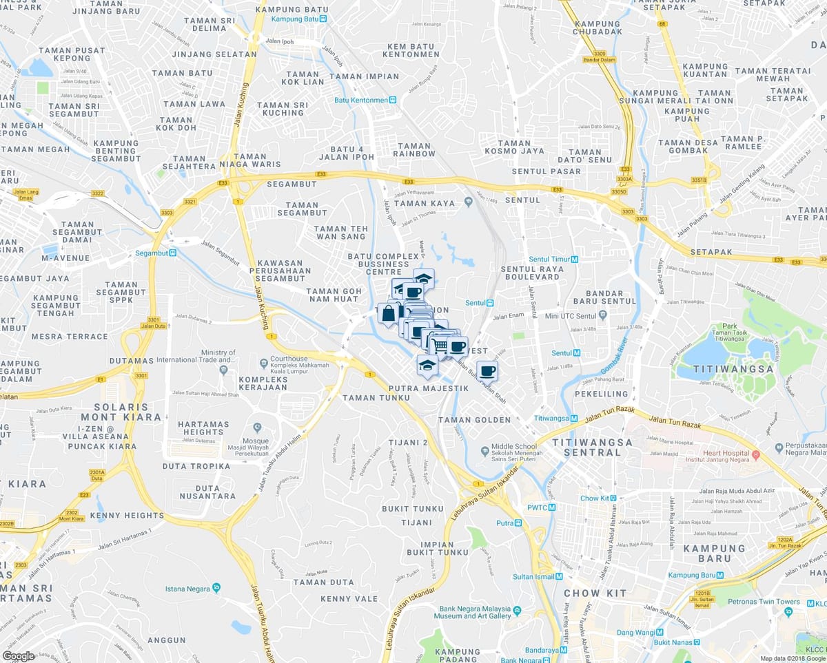 Карта Jalan Ipoh Куала Лумпур