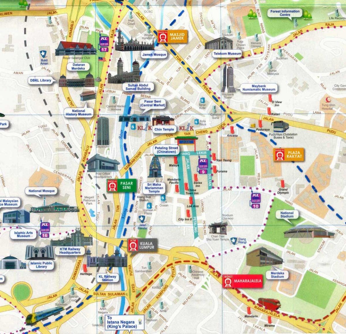 Картата на улица Petaling в Куала Лумпур