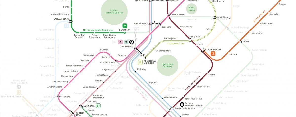 Куала Лумпур MRT на картата 2016
