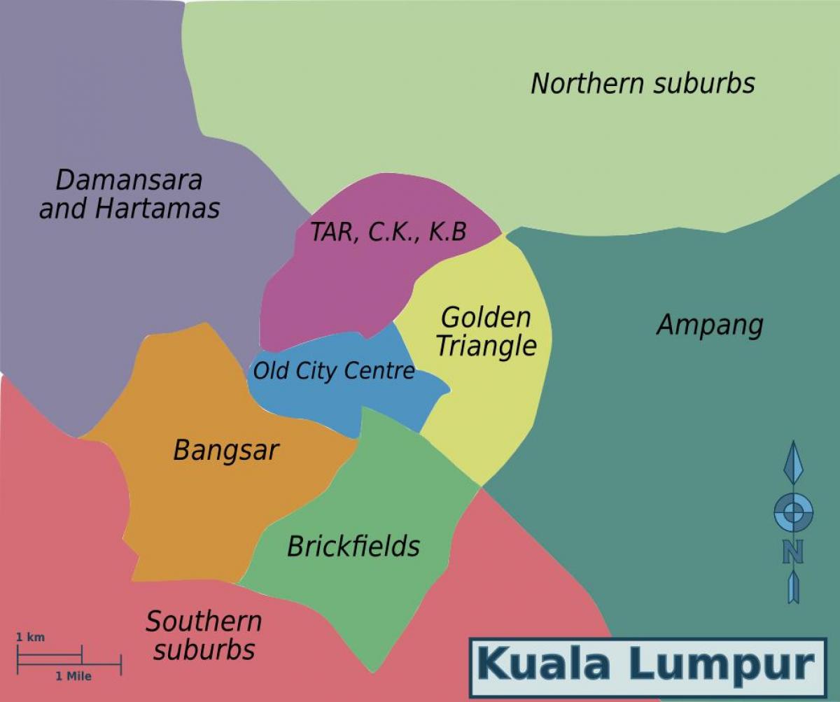 Куала Лумпур район на картата