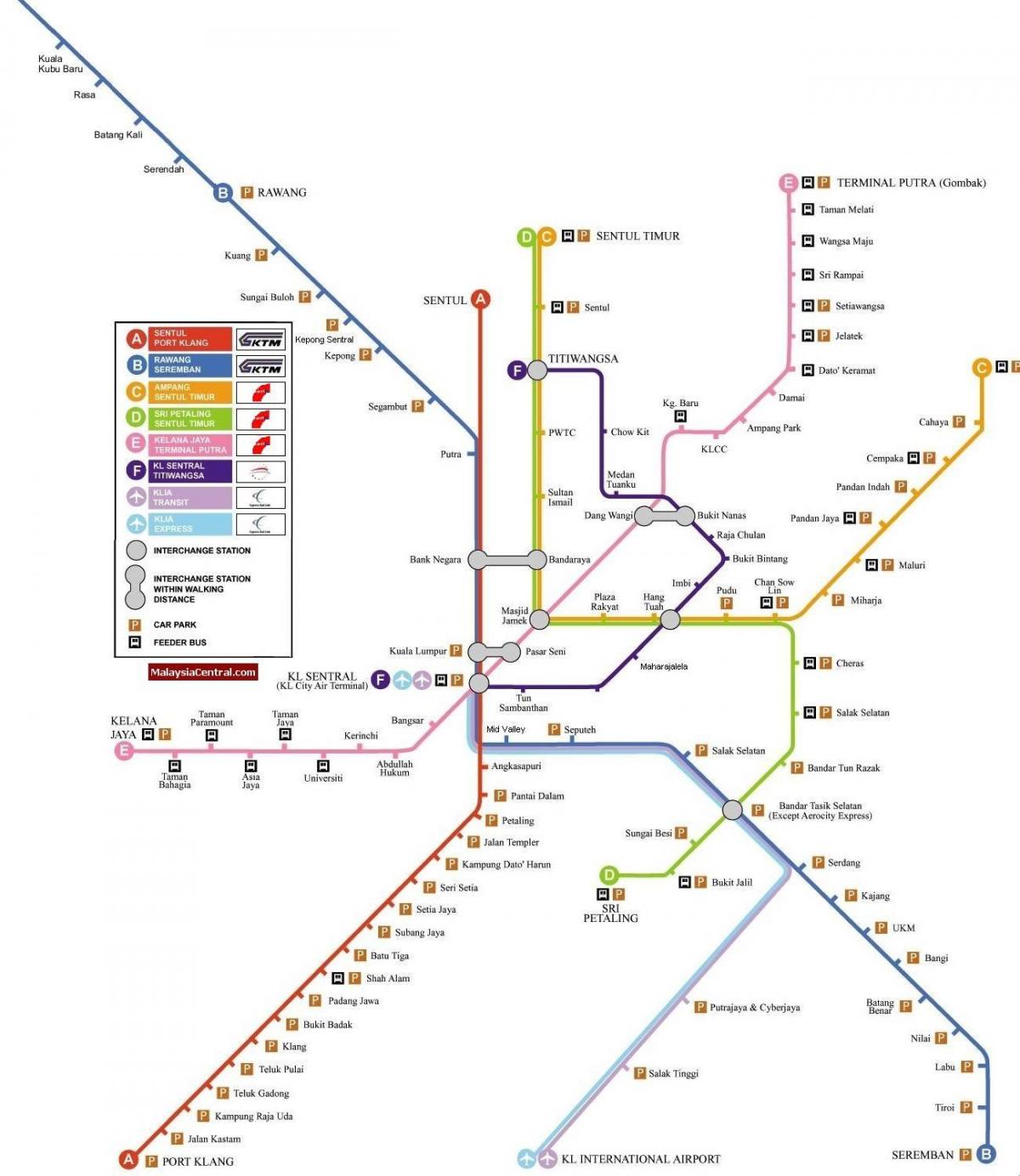 Куала Лумпур теснолинейка картата