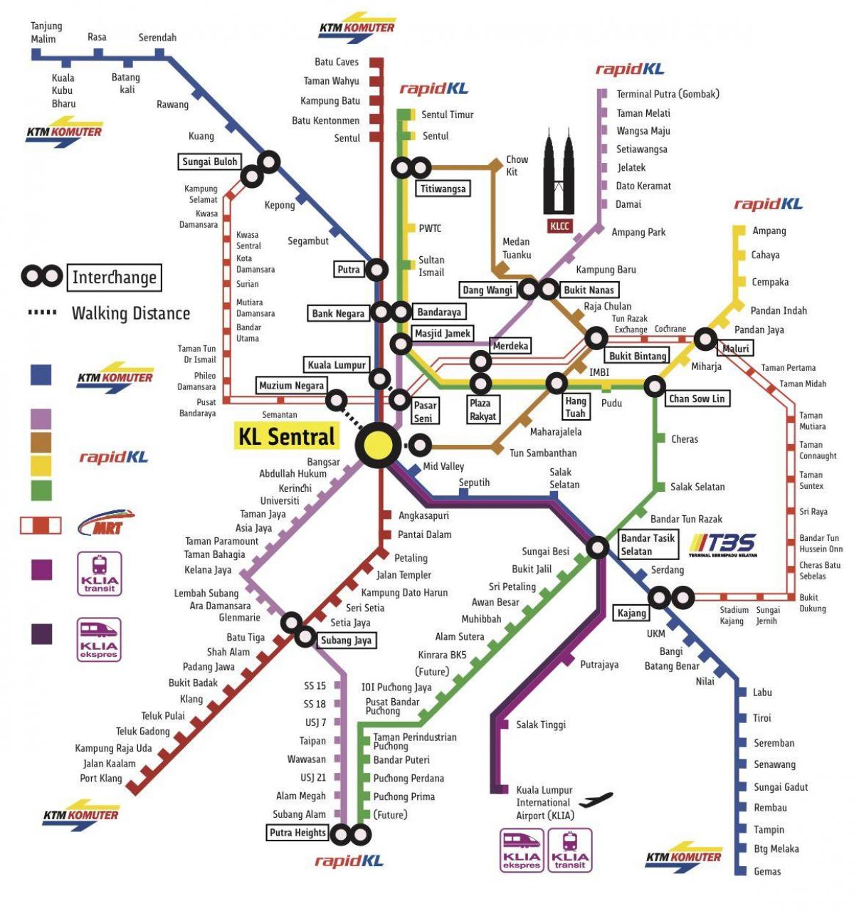 транспорт Куала Лумпур картата