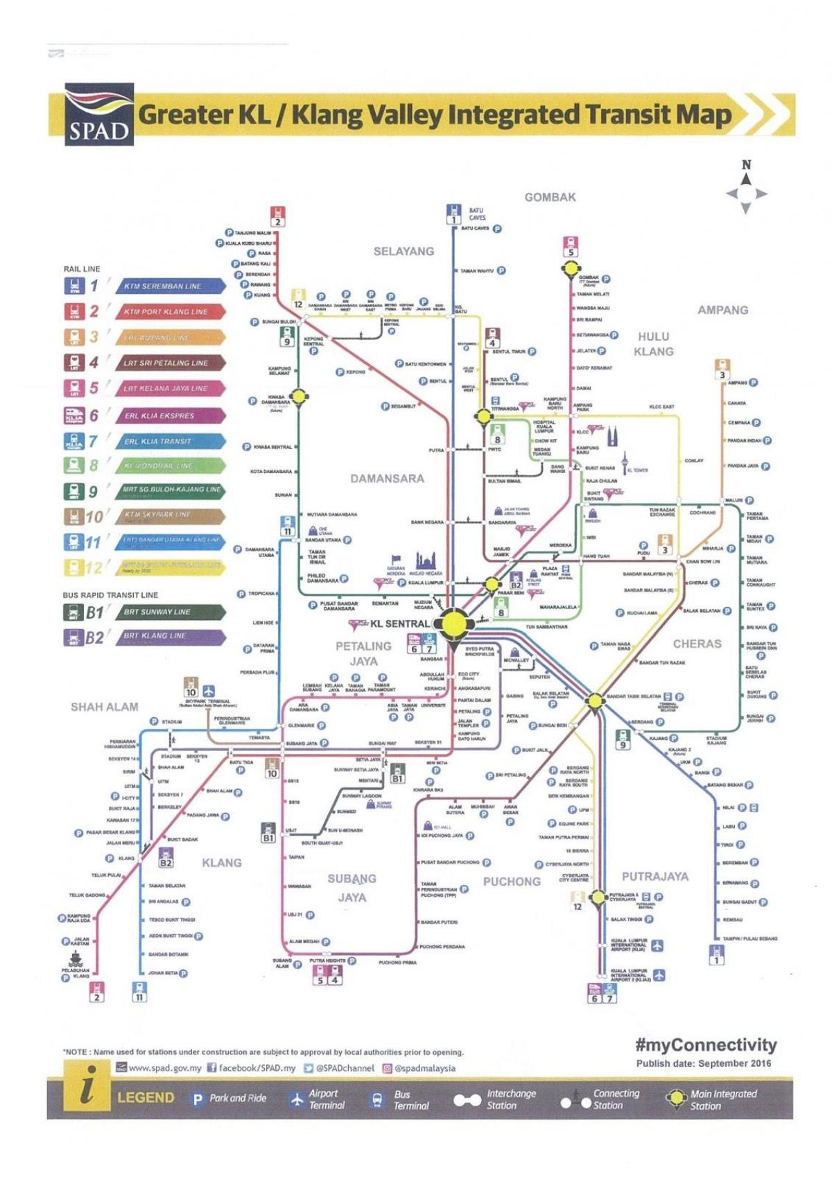 транзит Куала Лумпур железопътни картата