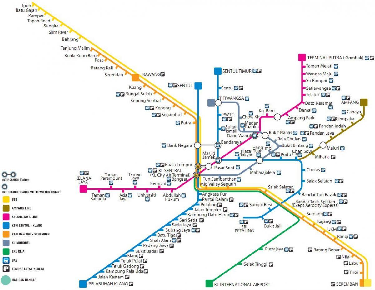 Карта на градския транспорт Малайзия