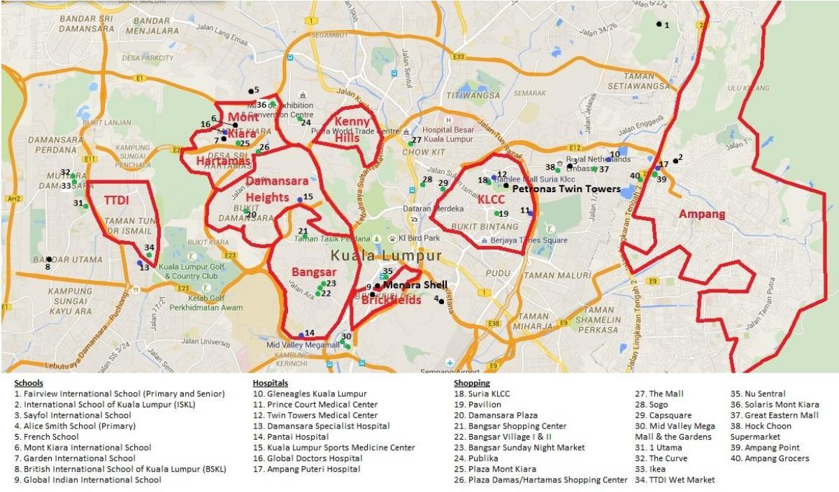 Куала Лумпур картата