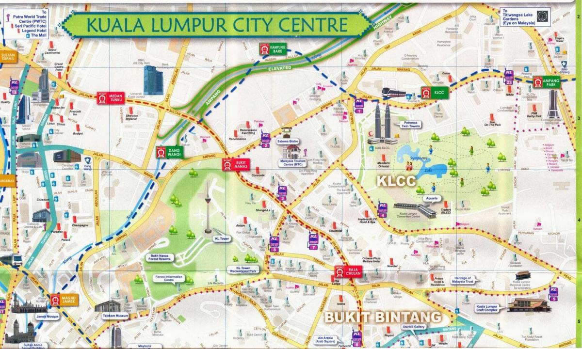 Куала Лумпур-Bukit Bintang картата