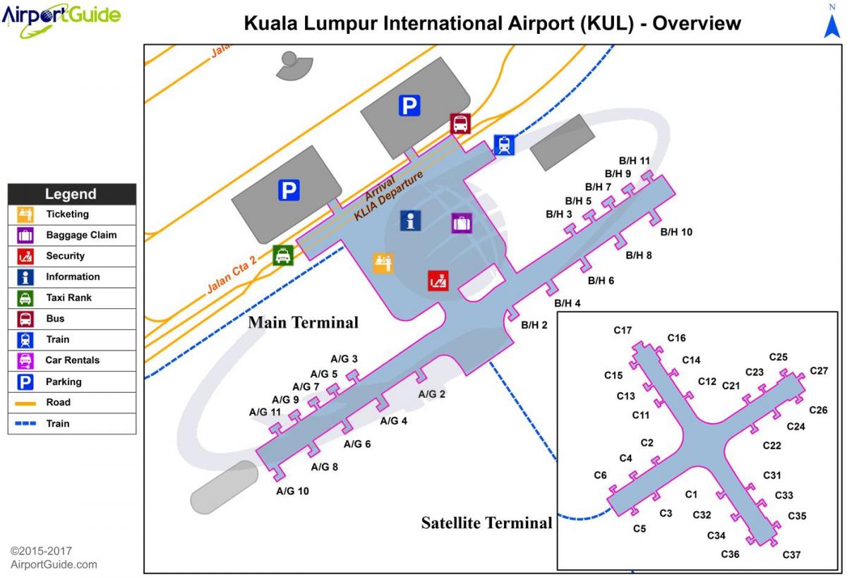 Куала Лумпур международното летище на картата