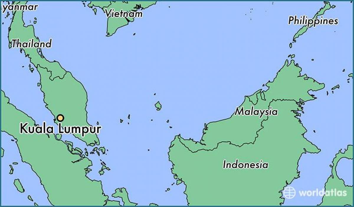 Карта на местоположението на Куала Лумпур 