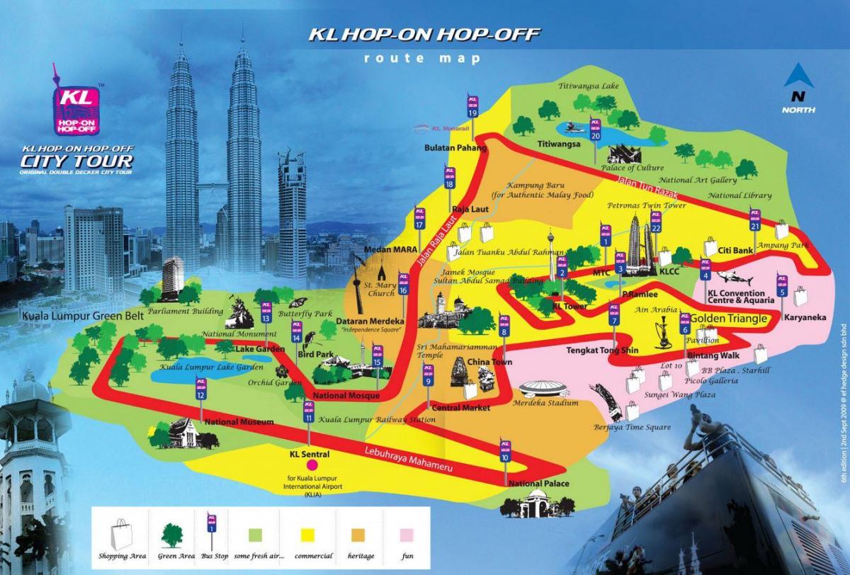 Куала Лумпур-хоп-хоп-оф маршрут на картата