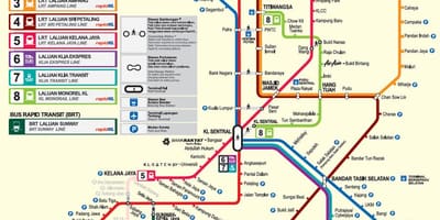 Линия ЛРТ картата на Куала Лумпур