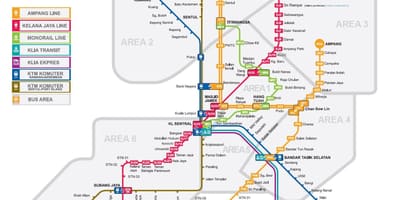 LRT карта Куала Лумпур Малайзия