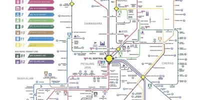 Транзит Куала Лумпур железопътни картата