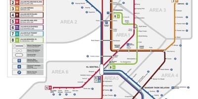 Влак летището на картата на Куала Лумпур 